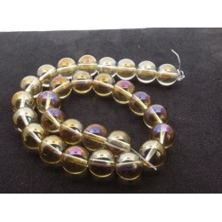 12mm Imperial Gold Aura Crystal Quartz Beads